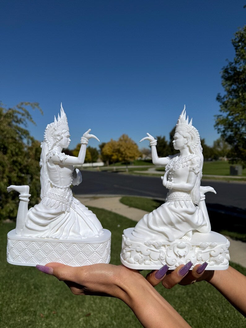 Flying Apsara Dancer Statue — Hol Pattern Base — photo 2