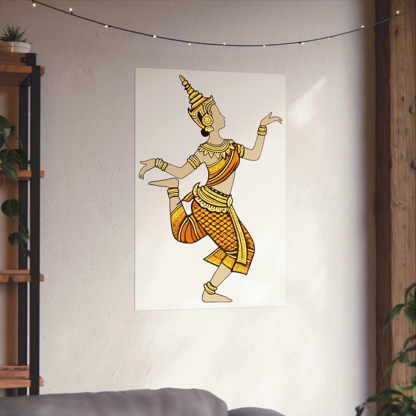 Matte Poster - Cambodian Apsara Dancer Print - Traditional Modern Khmer Art on Matte Poster