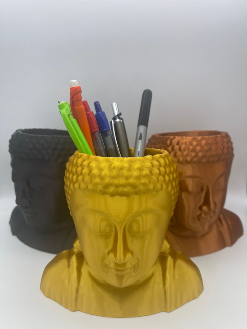 Buddha Head Pencil Holder — 3D Printed — photo 1