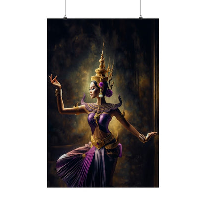 Purple & Gold Apsara Dancer Matte Poster — Design 2 — photo 1