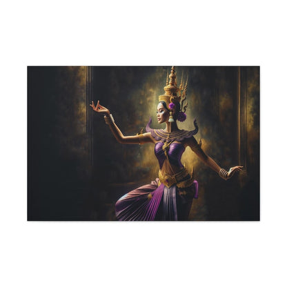 Purple & Gold Apsara Dancer Canvas Print — photo 1