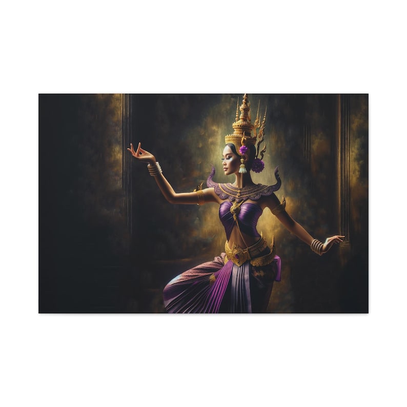 Purple & Gold Apsara Dancer Canvas Print — photo 1