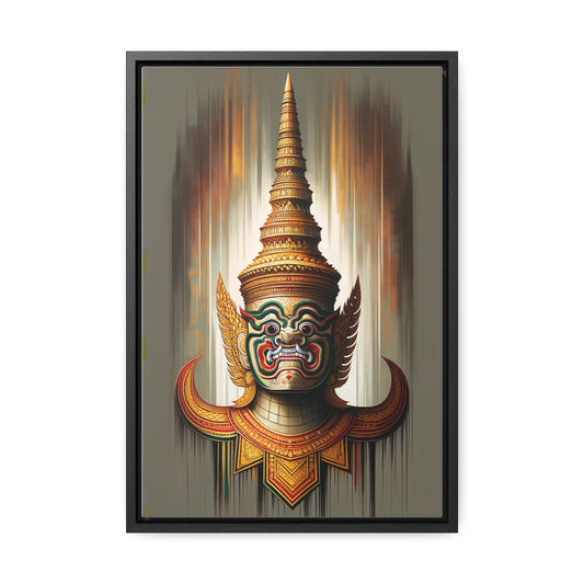 Framed Canvas - Cambodian Yaksa Rama Sura Painting - Traditional Modern Khmer Art on Canvas and framed