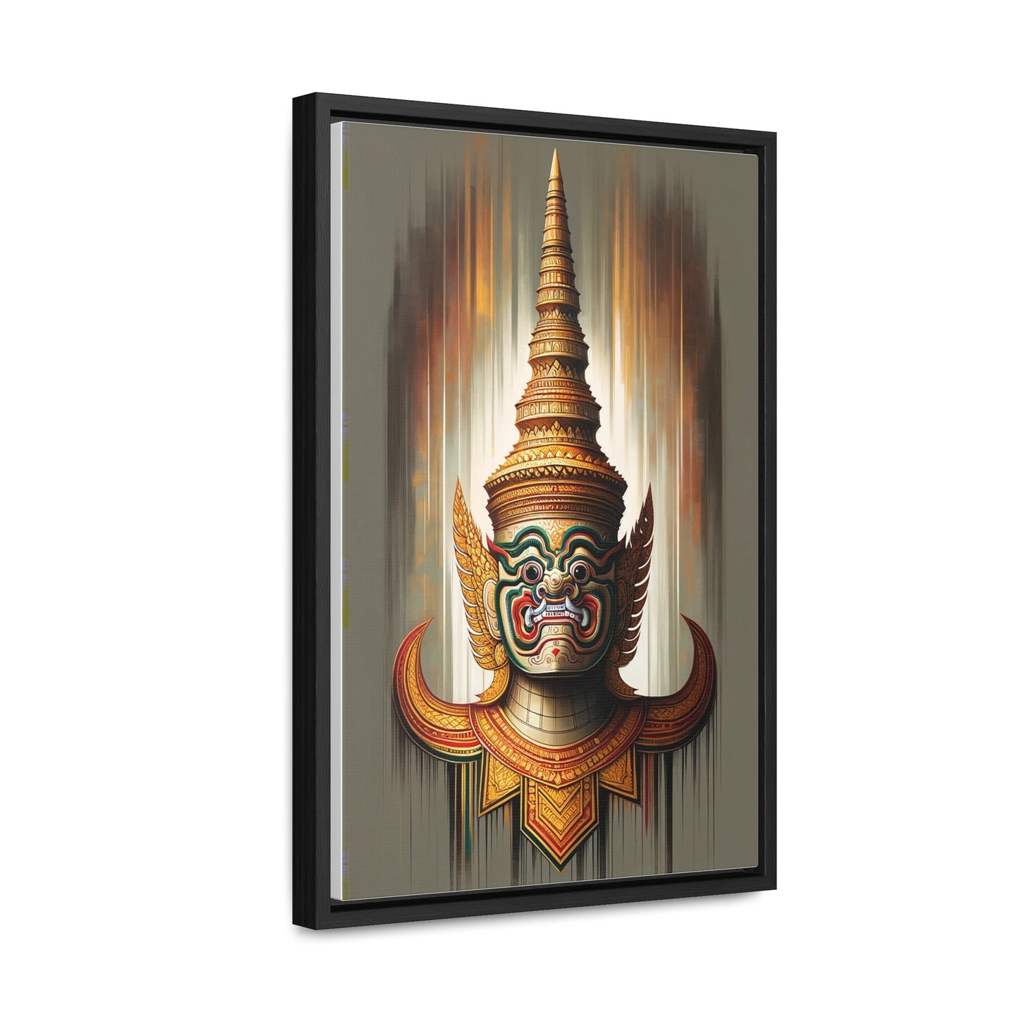 Framed Canvas - Cambodian Yaksa Rama Sura Painting - Traditional Modern Khmer Art on Canvas and framed