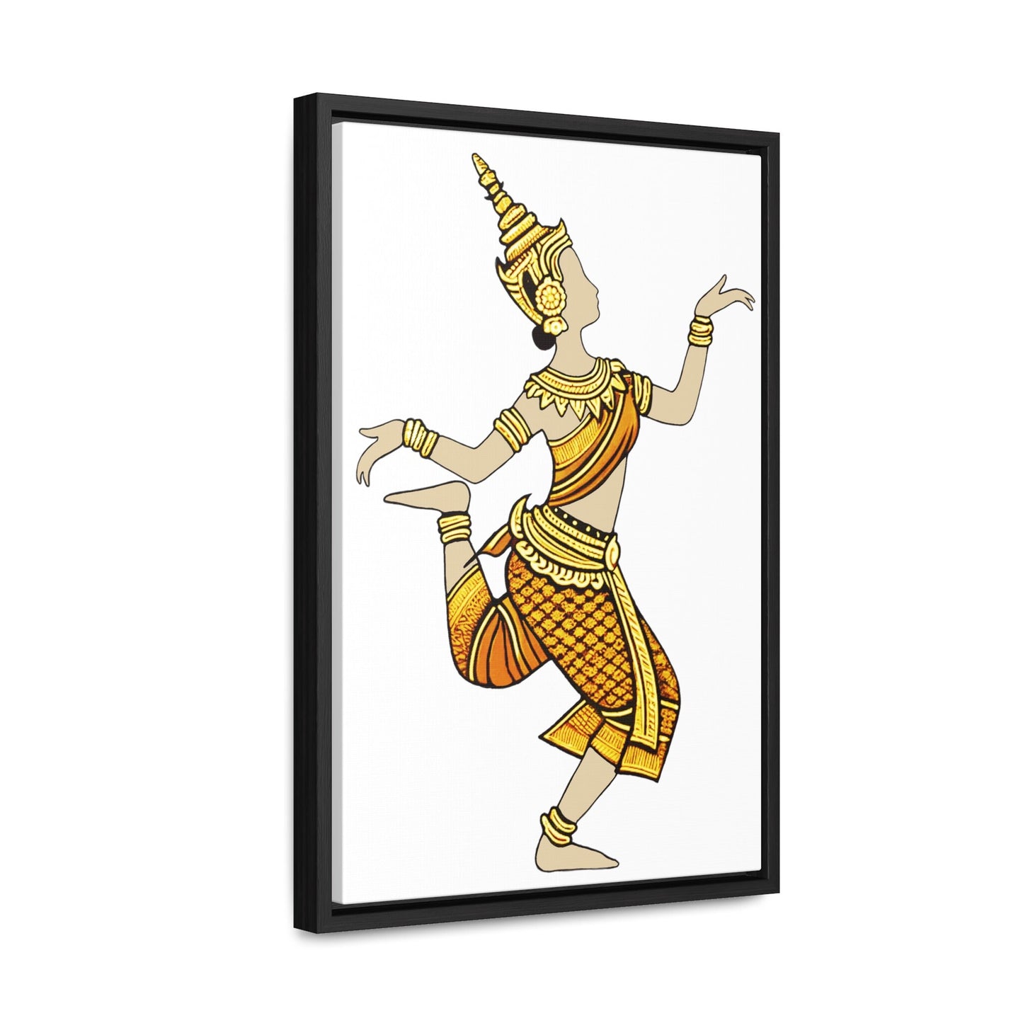 Framed Canvas - Cambodian Apsara Dancer Print - Traditional Modern Khmer Art on Canvas