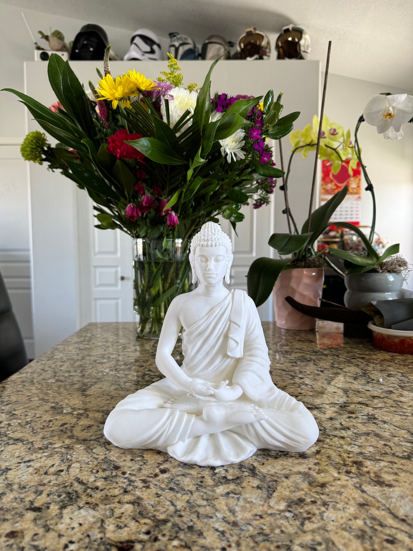 Meditation Buddha Statue - 3D Printed Buddha Figurine for Serenity and Mindfulness - Peaceful Decor in Various Finishes with Optional Base