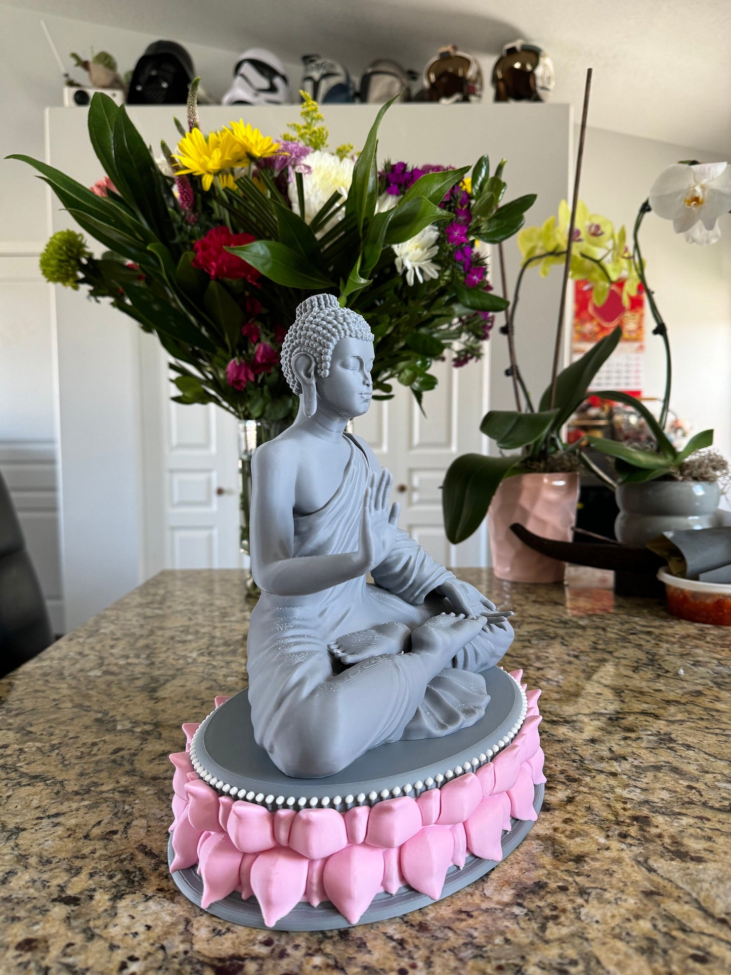 Protection Buddha Statue - 3D Printed Overcoming Fear Buddha Figurine - Courageous Decor in Various Finishes